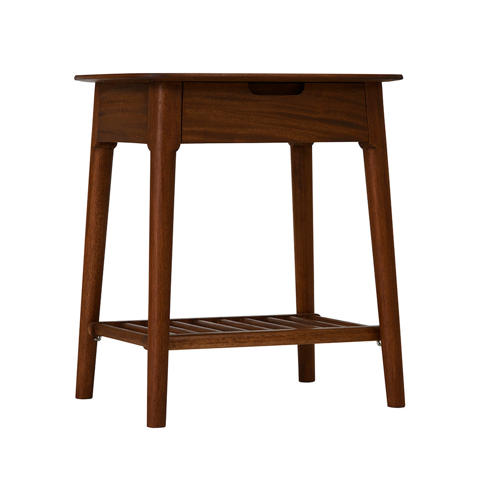 Norway Side Table Cedar Wood Crafted Walnut Finish Shop Online UK