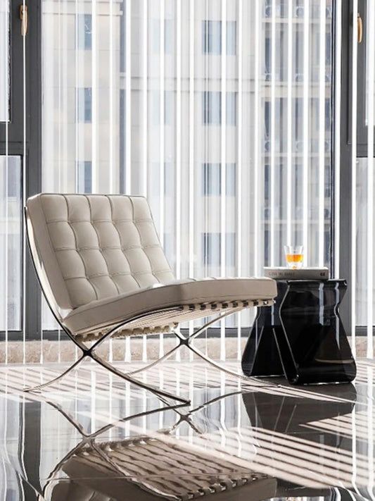 Iconic Barcelona Designer Chair | Genuine Leather Lounge Chair