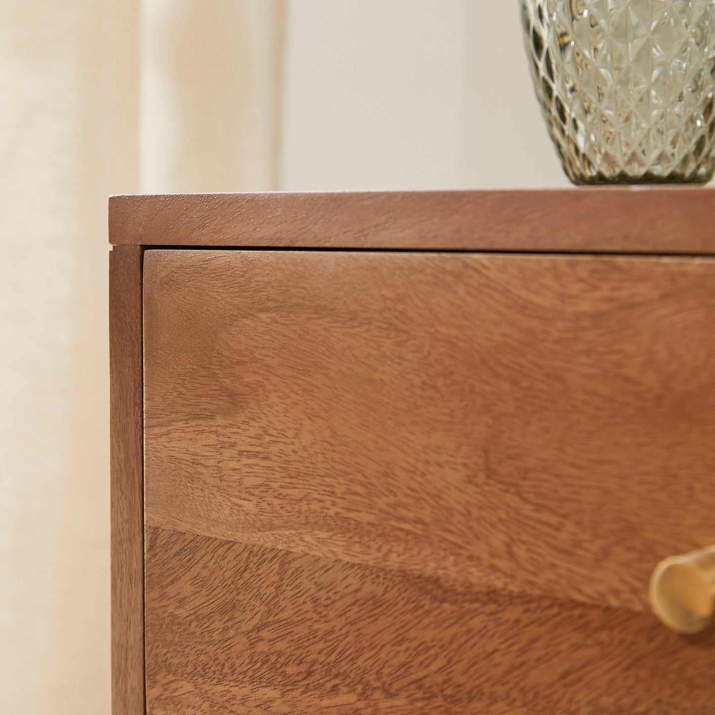 Oslo Bedside Table Scandinavian Light Walnut Solid Wood Shop Online UK