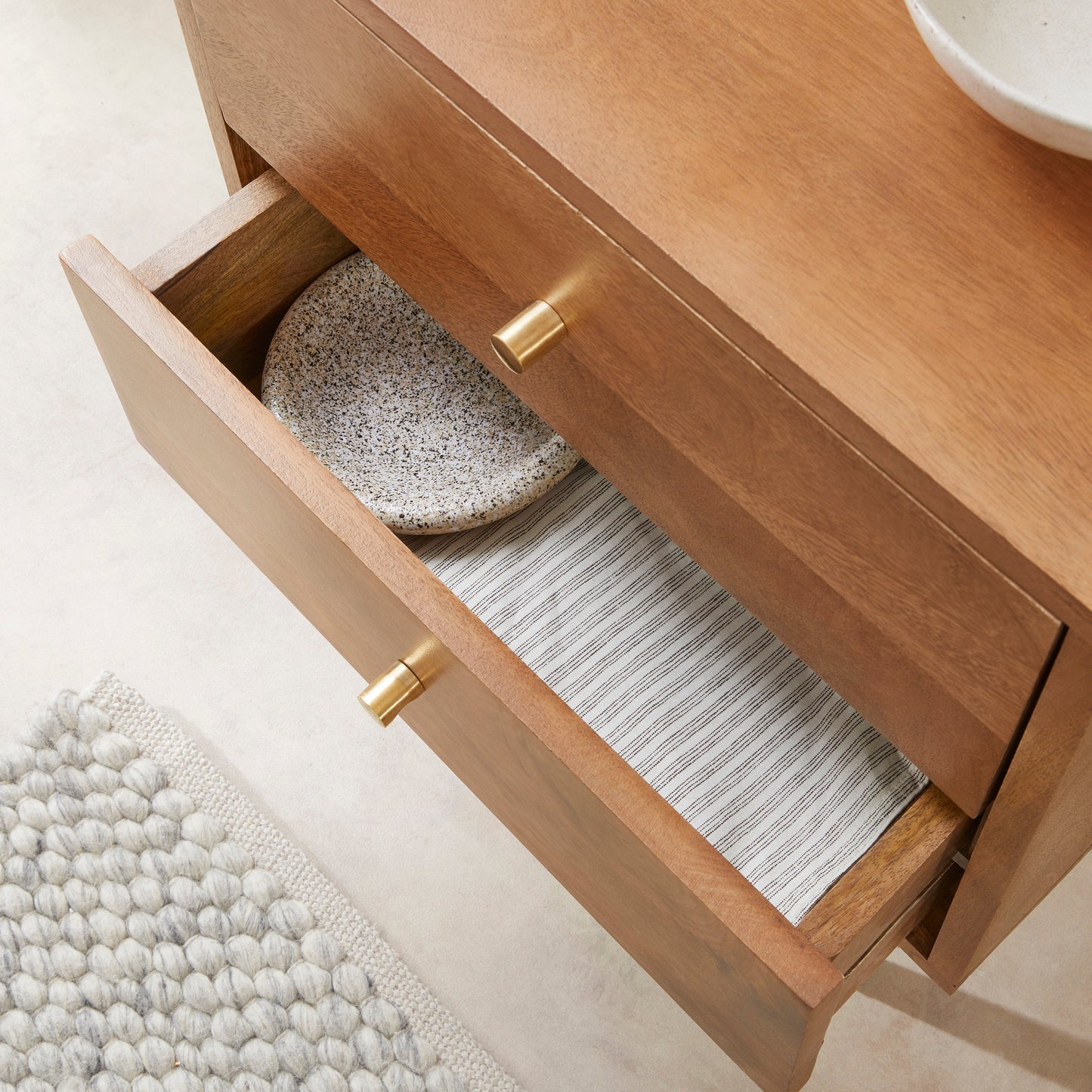 Oslo Bedside Table Scandinavian Light Walnut Solid Wood Shop Online UK