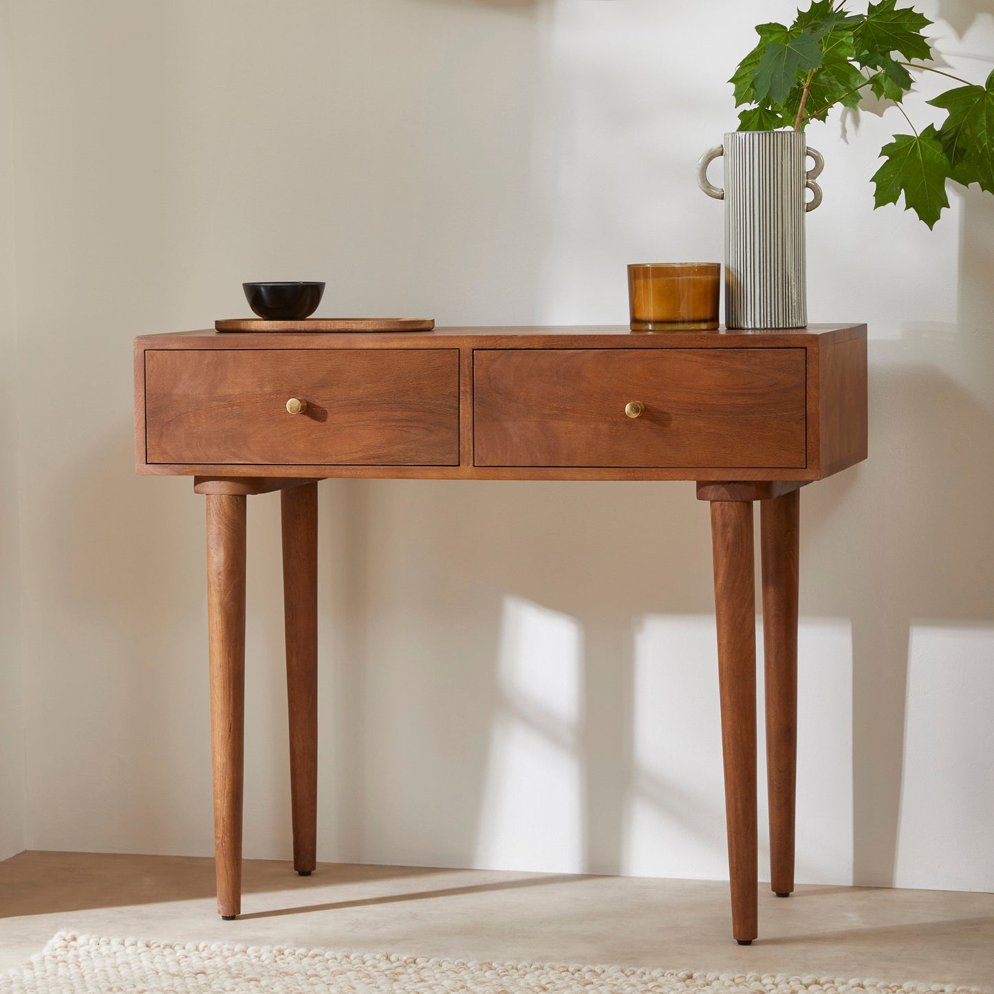 Oslo  Console Dressing Table Desk Scandinavian Walnut Solid Wood Shop Online UK