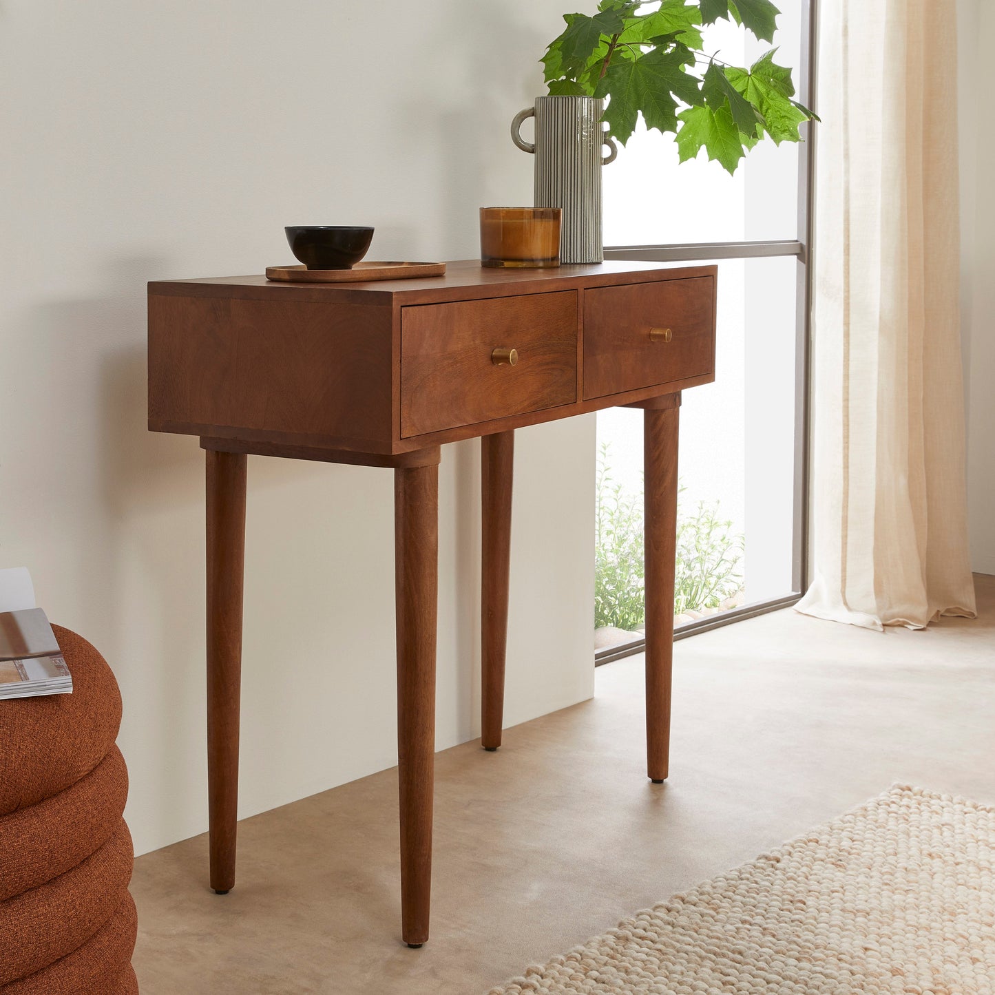 Oslo  Console Dressing Table Desk Scandinavian Walnut Solid Wood Shop Online UK