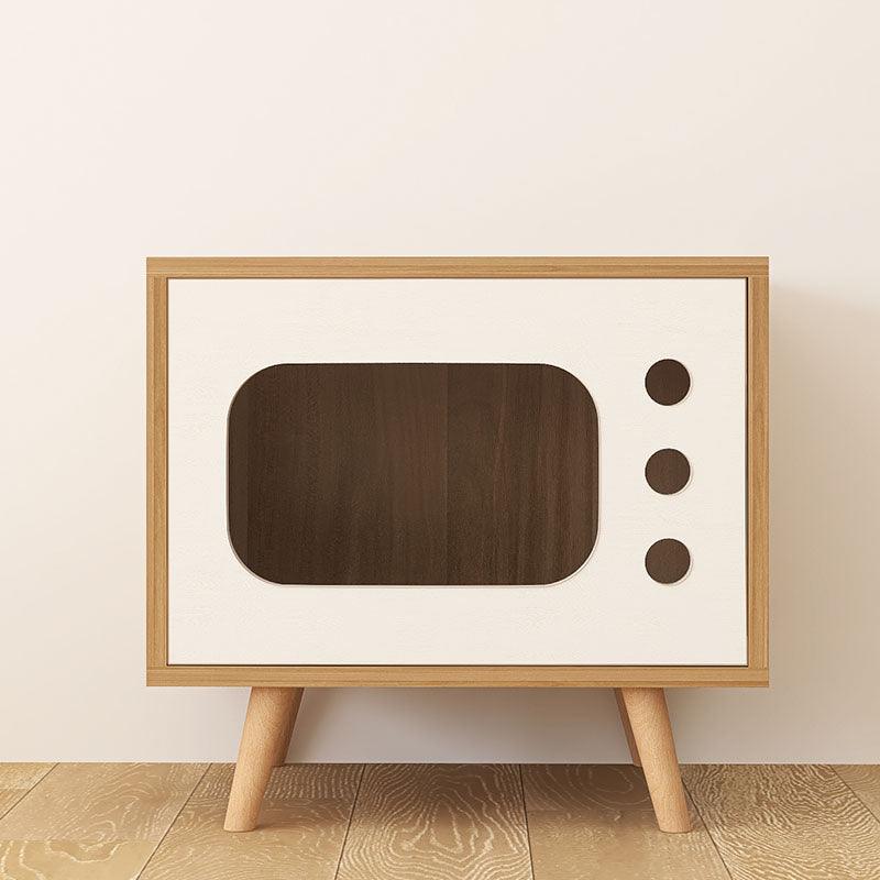 Durame Bedside Table with Pet House in White Ash Wood