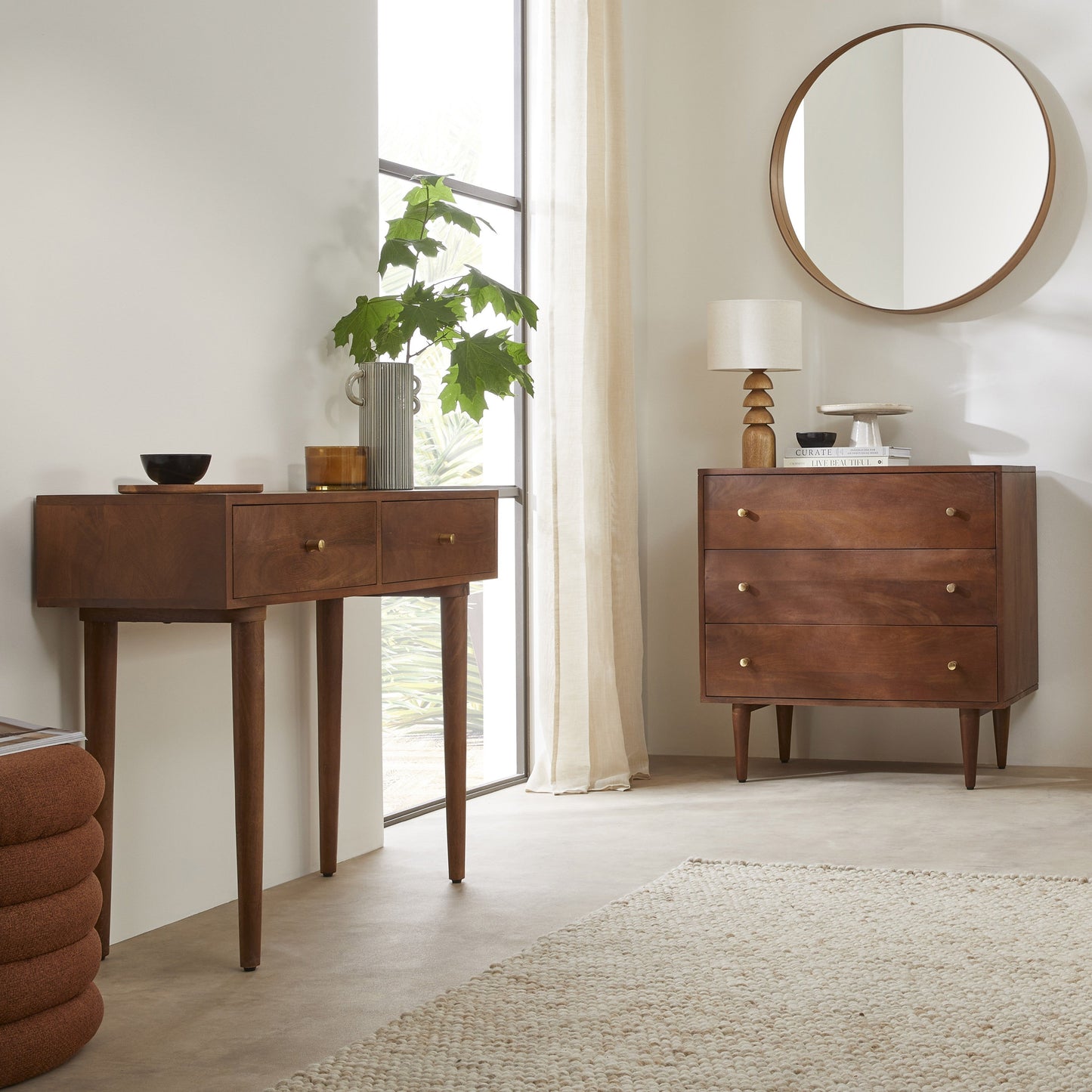 Oslo  Console Dressing Table Desk Scandinavian Walnut Solid Wood Shop Online UK