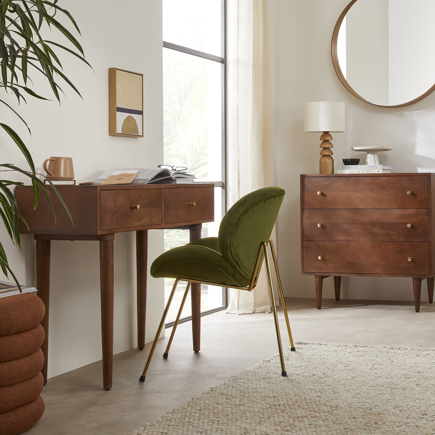 Oslo  Console Dressing Table Desk Scandinavian Walnut Solid Wood Shop Online UK
