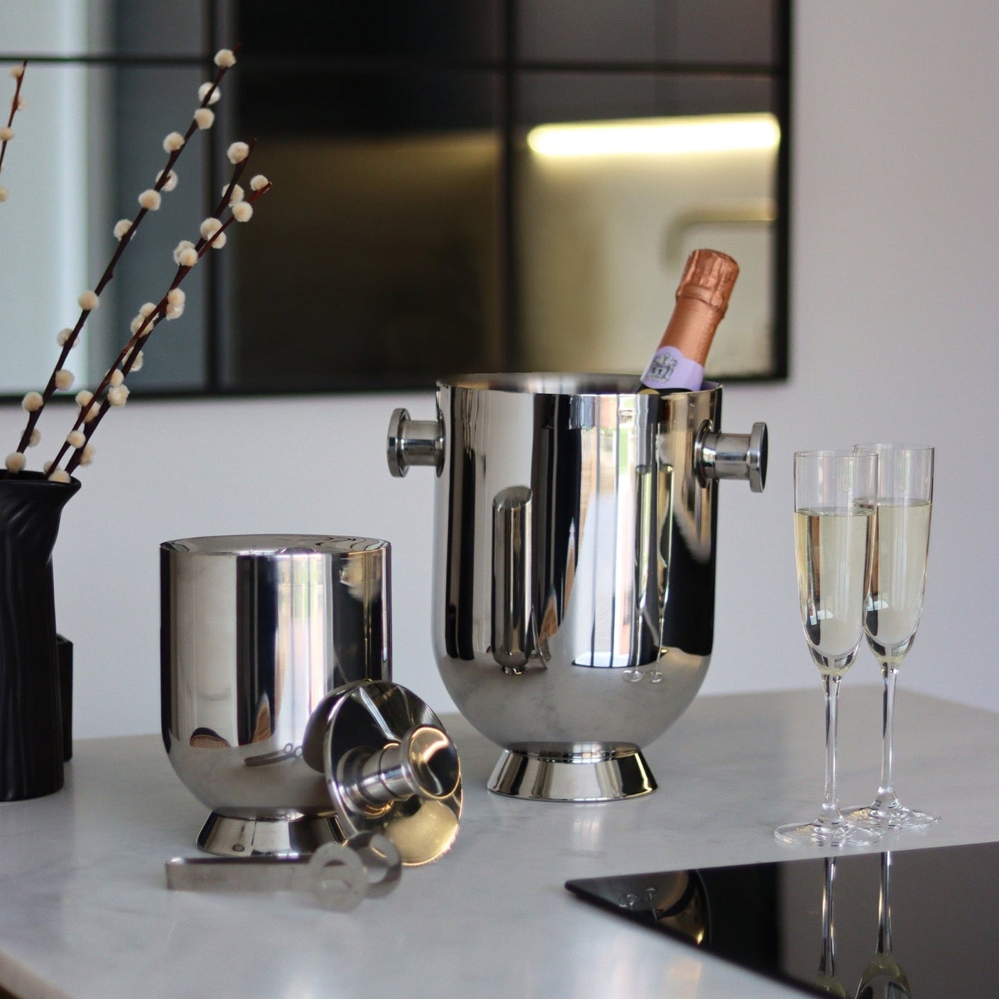 Trombone Champagne Bucket| Mirror Polished Stainless Steel