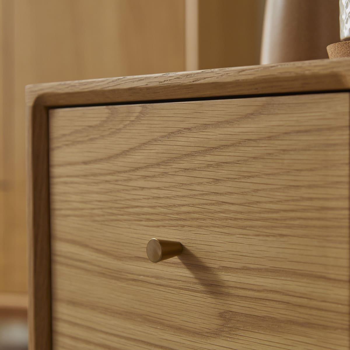 Wright Narrow Bedside Table Oak Hand Crafted Furniture for Small Spaces