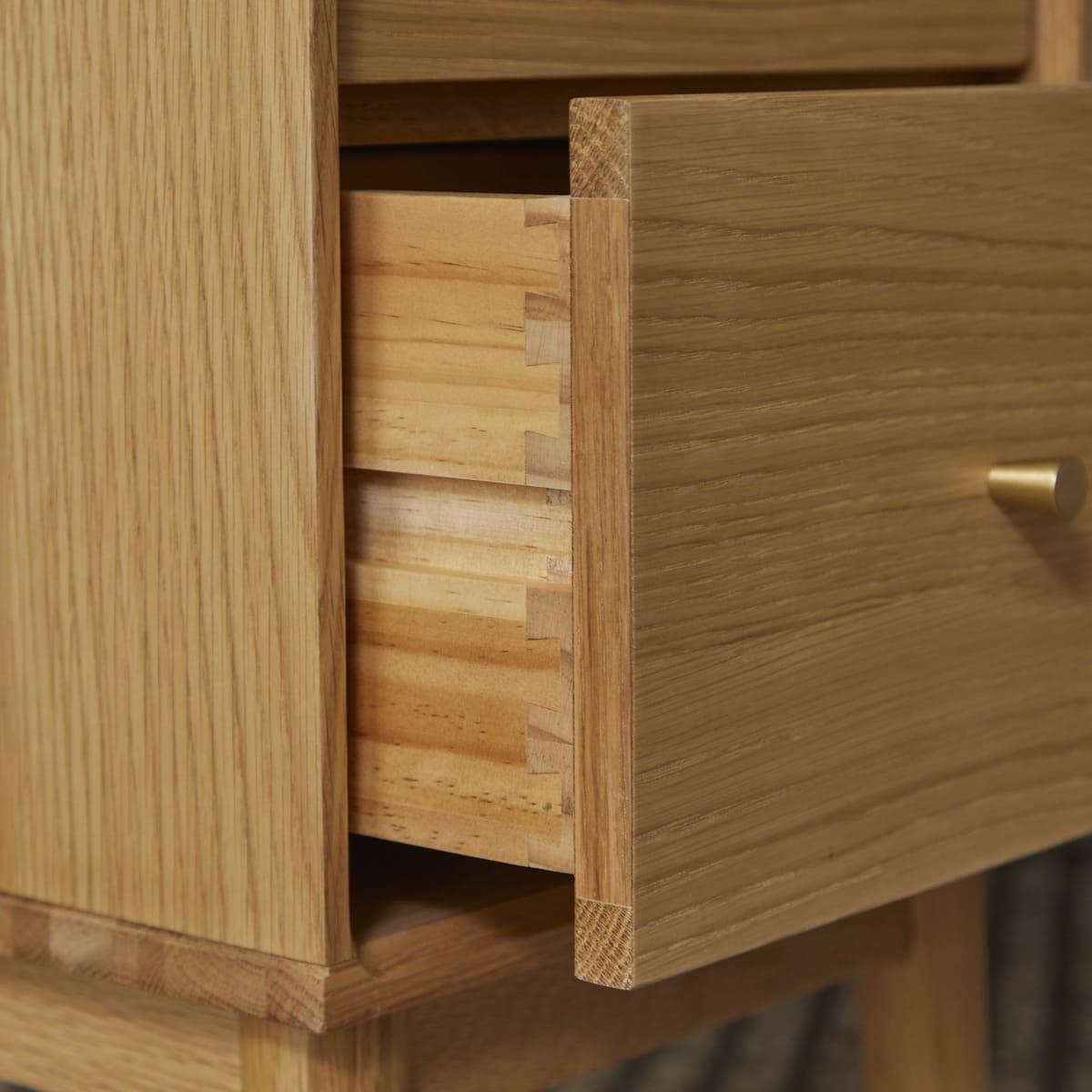 Wright Narrow Bedside Table Oak Hand Crafted Furniture for Small Spaces