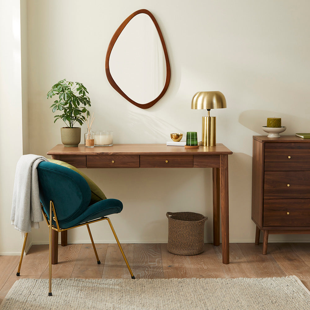 Wright Walnut Dressing Table Desk Solid Wood Hand Crafted Furniture