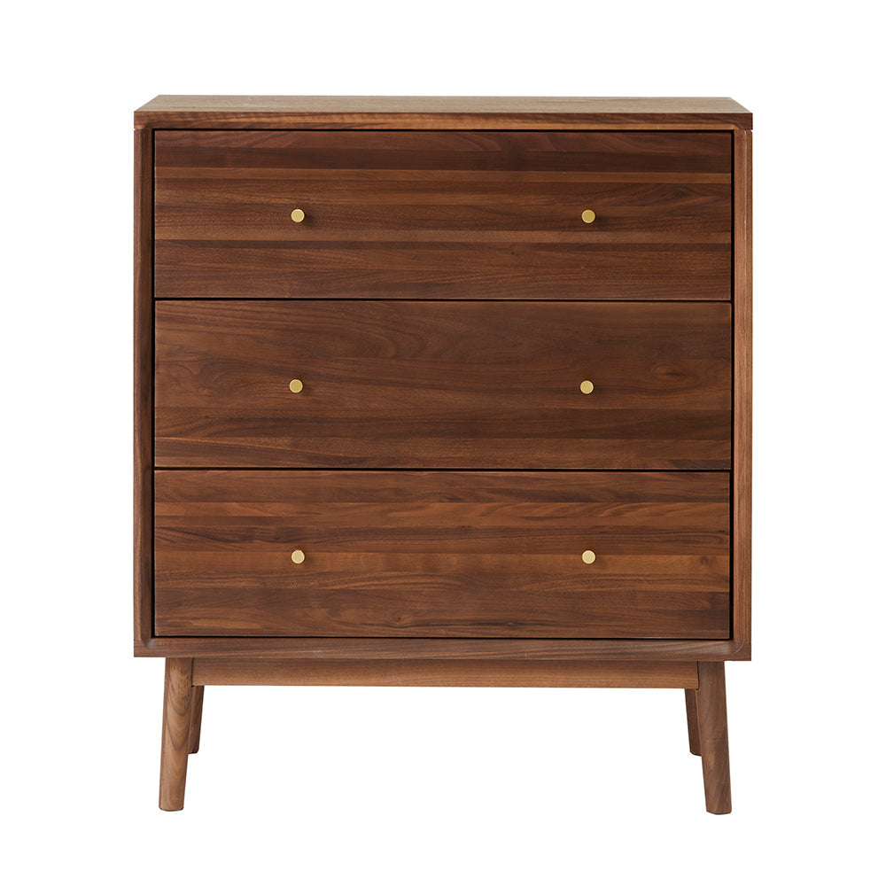 Wright Walnut Chest of 3 Drawers Hand Crafted Furniture