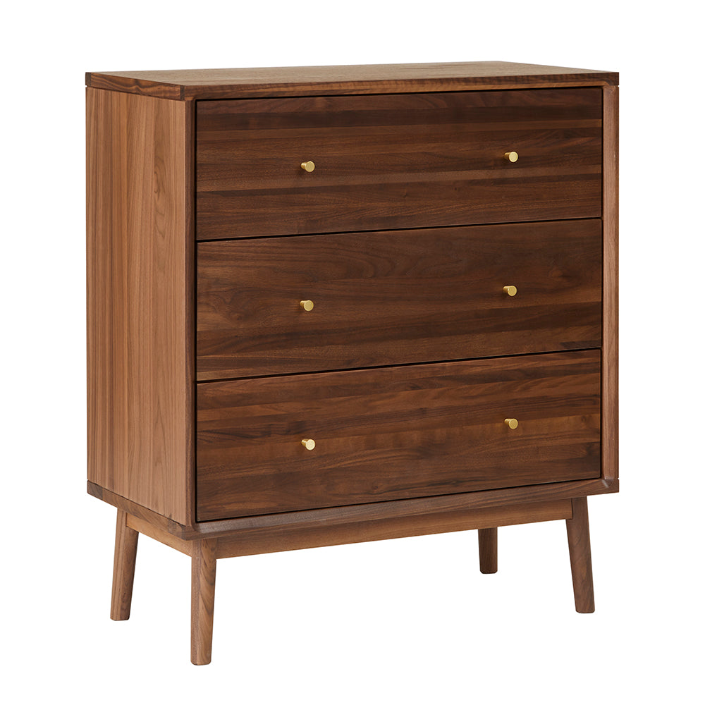 Wright Walnut Chest of 3 Drawers Hand Crafted Furniture