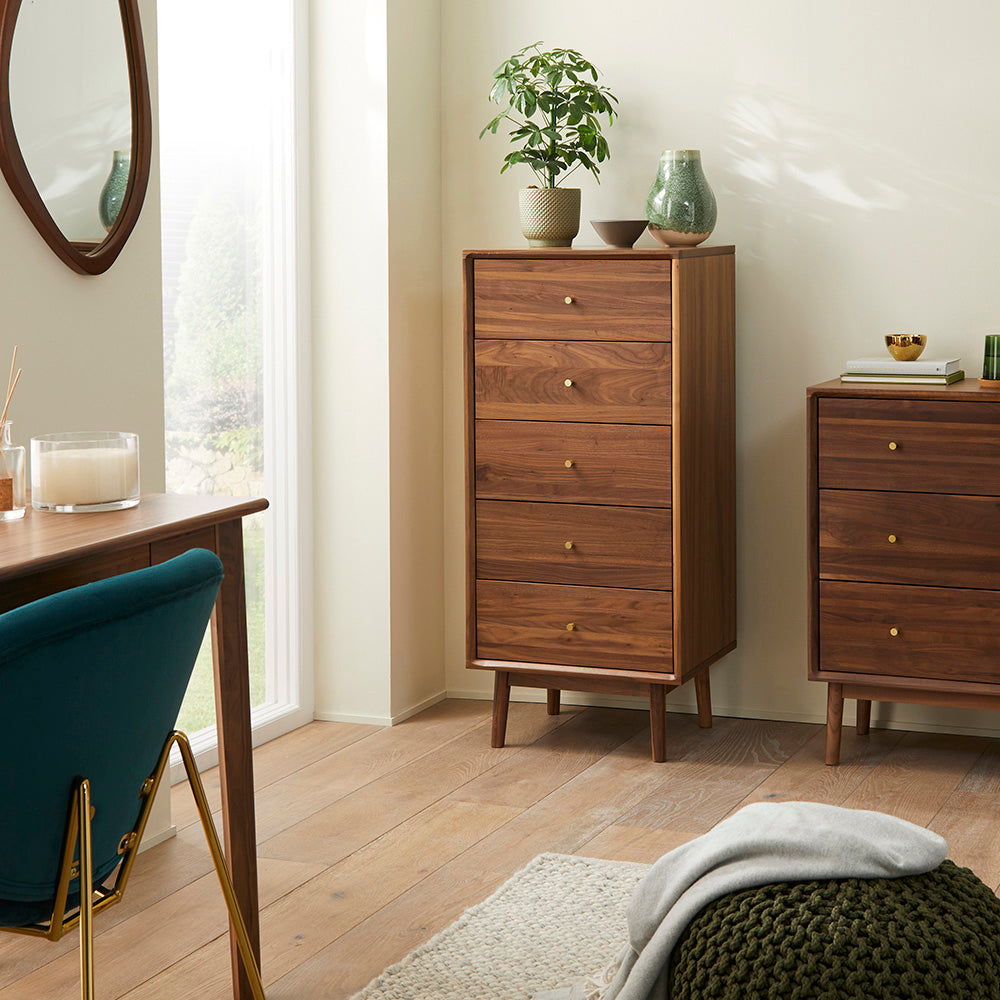 Wright Walnut Tallboy Chest of Drawers Hand Crafted Furniture