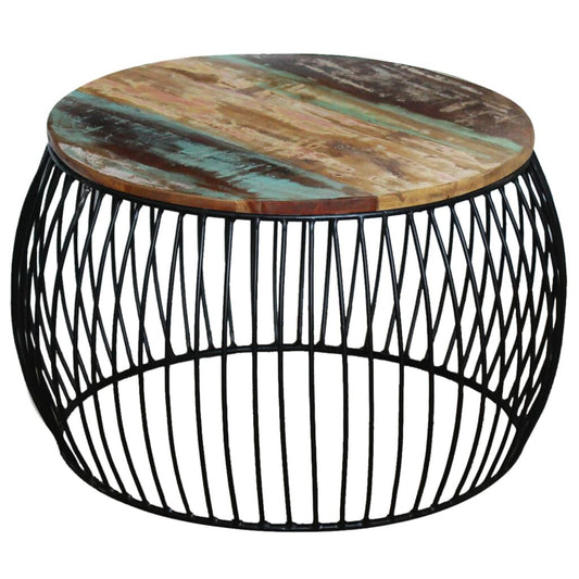Coffee Table round Solid Reclaimed Wood 68X37 Cm