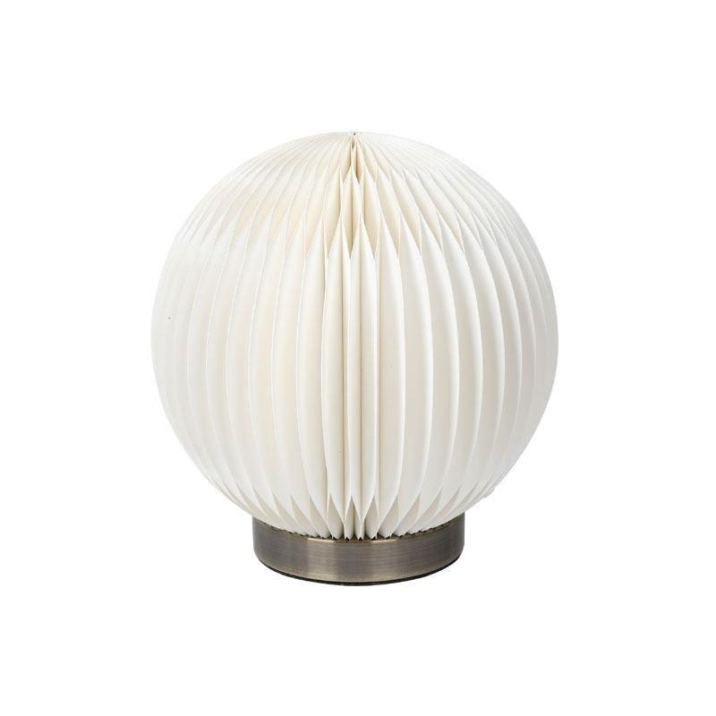 White spherical lamp with ribbed design | Extraordinary Emporium