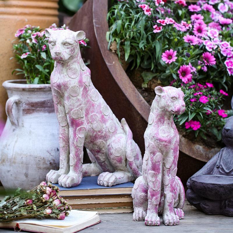 AN2 Garden Decoration Set Of Two Dog Statues in Concrete