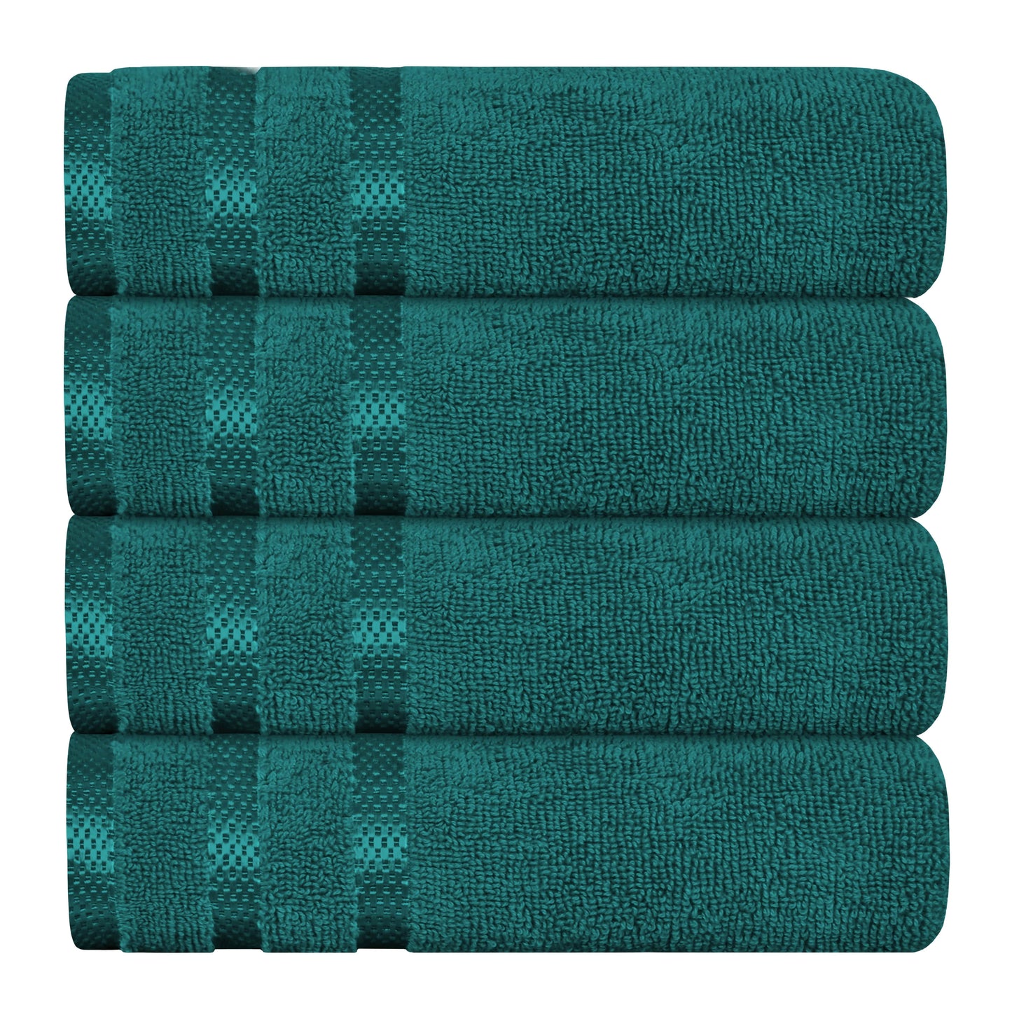 Olivia Rocco Belmont Viscose Stripe Jade Green Towels | 100% Cotton Hotel Quality | 10 piece Bale Set