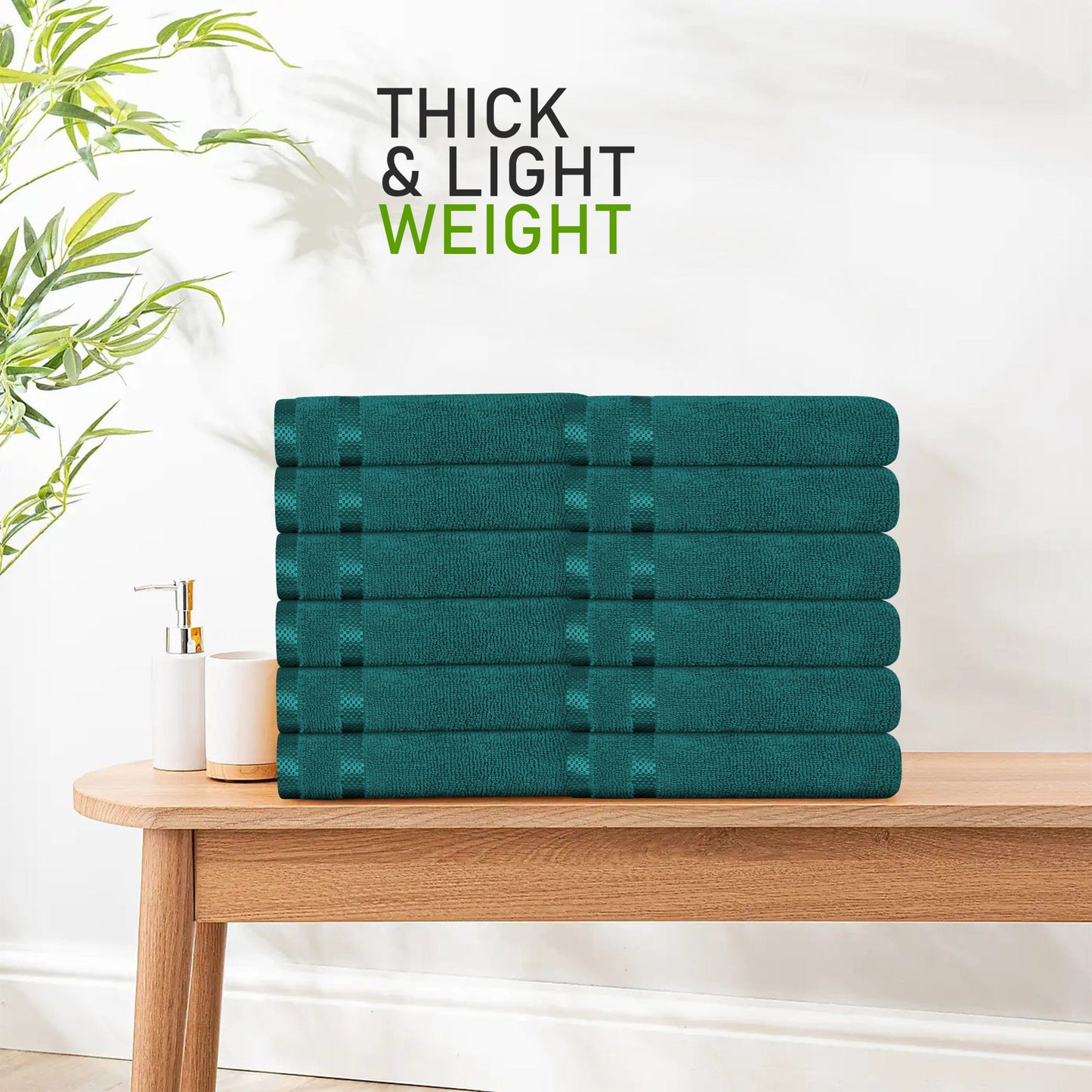 Olivia Rocco Belmont Viscose Stripe Jade Green Towels | 100% Cotton Hotel Quality | 10 piece Bale Set