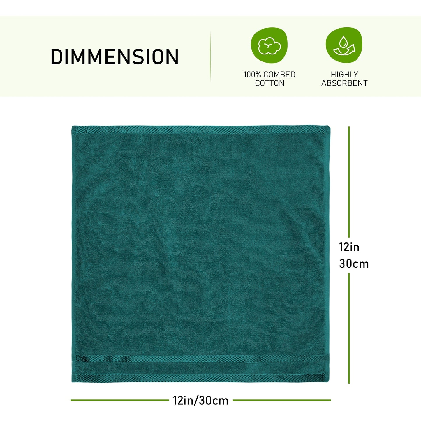 Olivia Rocco Belmont Viscose Stripe Jade Green Towels | 100% Cotton Hotel Quality | 10 piece Bale Set