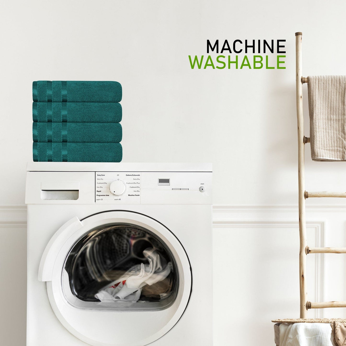 Olivia Rocco Belmont Viscose Stripe Jade Green Towels | 100% Cotton Hotel Quality | 10 piece Bale Set