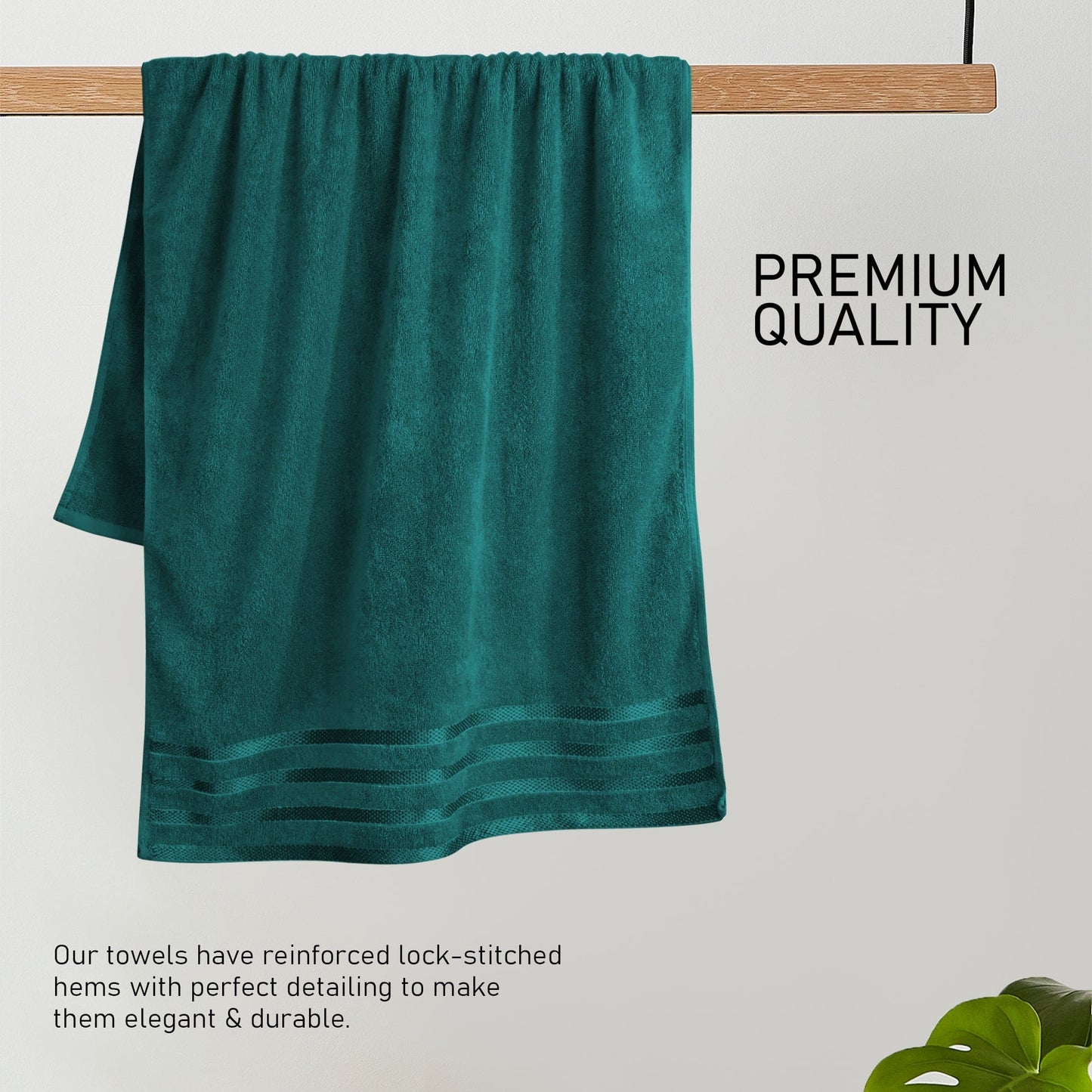 Olivia Rocco Belmont Viscose Stripe Jade Green Towels | 100% Cotton Hotel Quality | 10 piece Bale Set