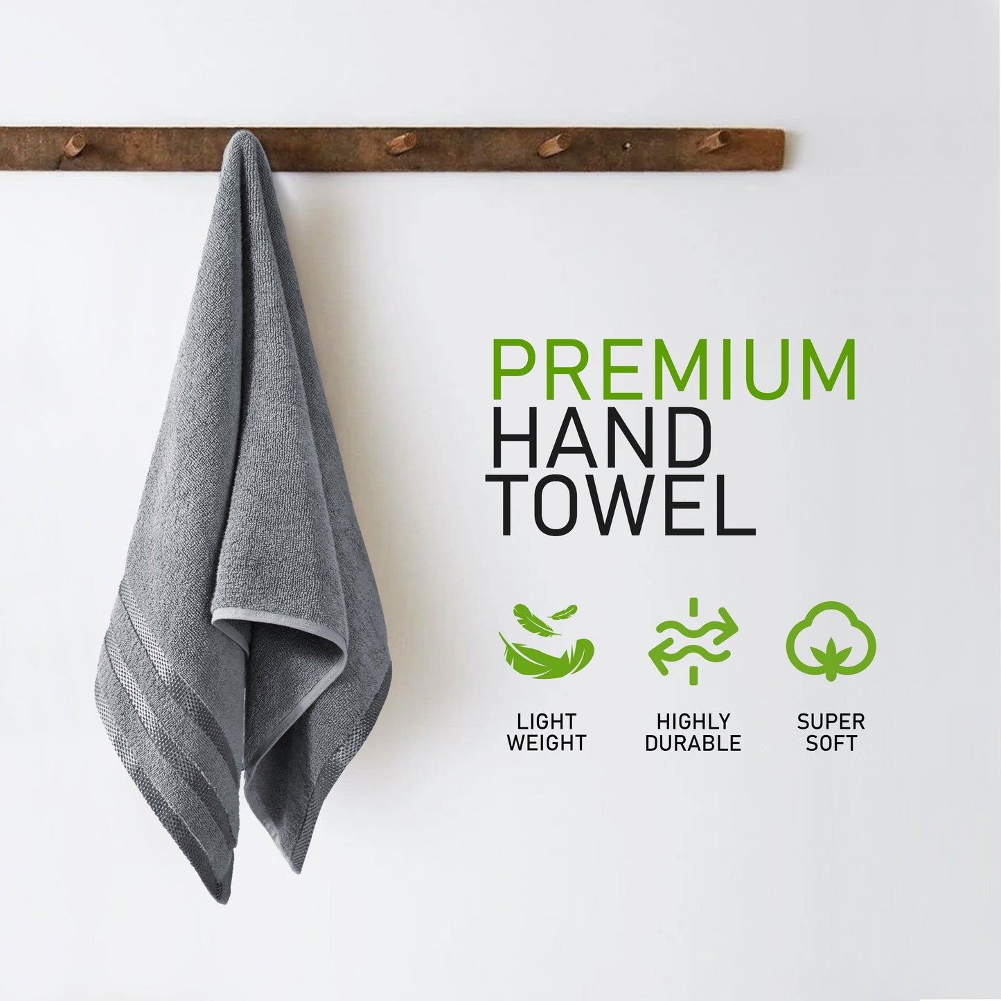 Belmonth Silver Stripe Viscose Towels 100% Cotton Hotel Quality Super Absorbent 10 Piece Bale Set, 4 Hand Towel & 12 Face Cloths by OLIVIA ROCCO