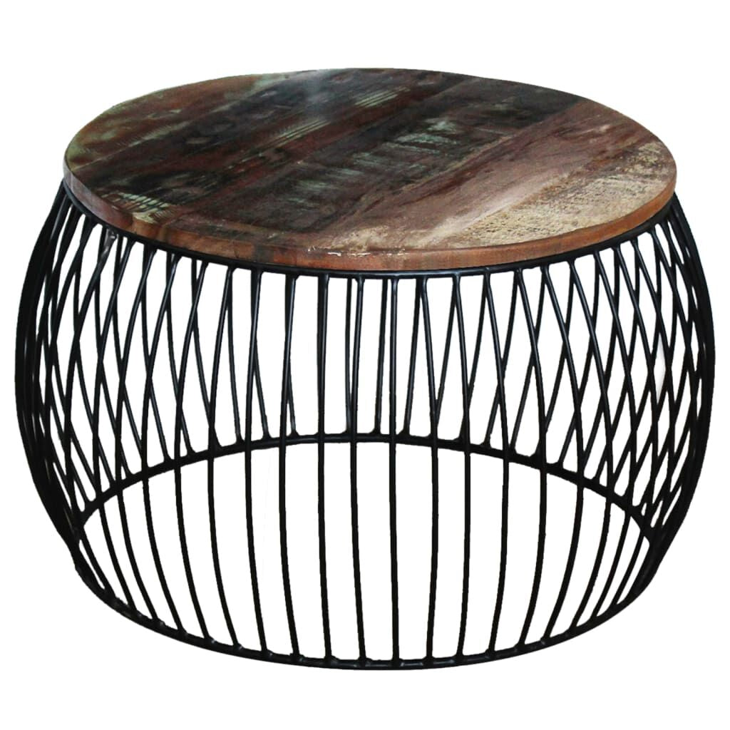 Coffee Table round Solid Reclaimed Wood 68X37 Cm