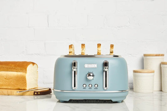 Highclere Toaster Blue 4 Slices Extra Wide