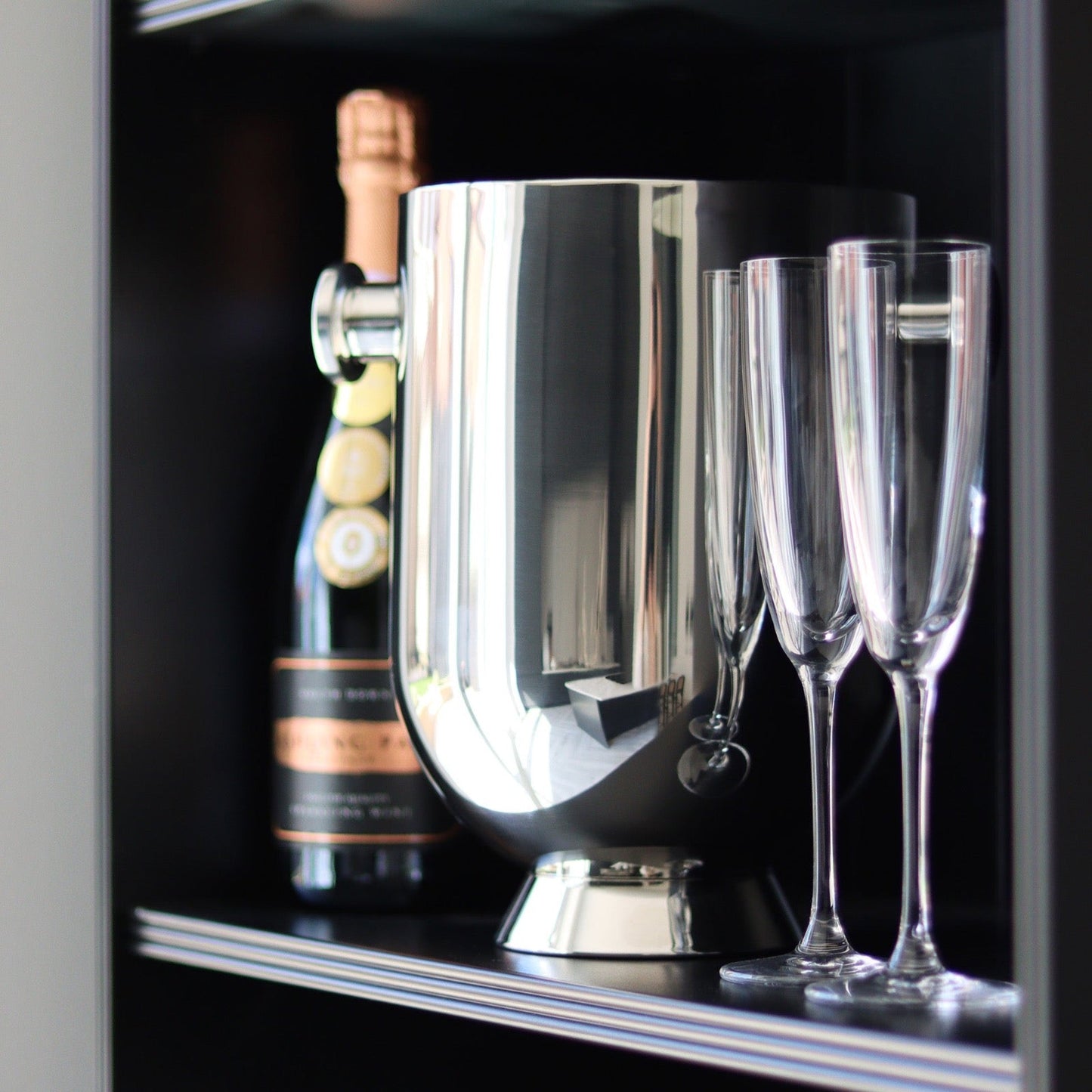 Trombone Champagne Bucket| Mirror Polished Stainless Steel