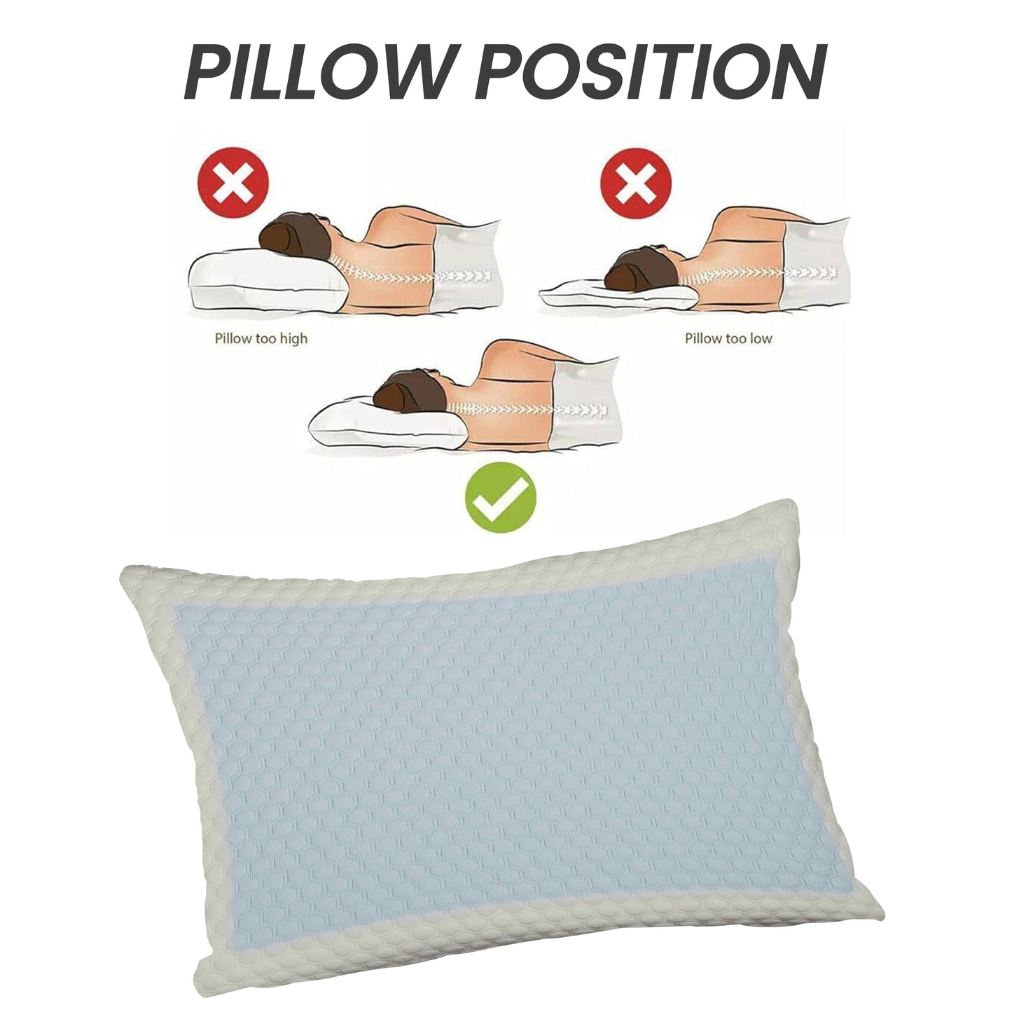 Luxury Pillow Cooling Gel Memory Foam Breathable
