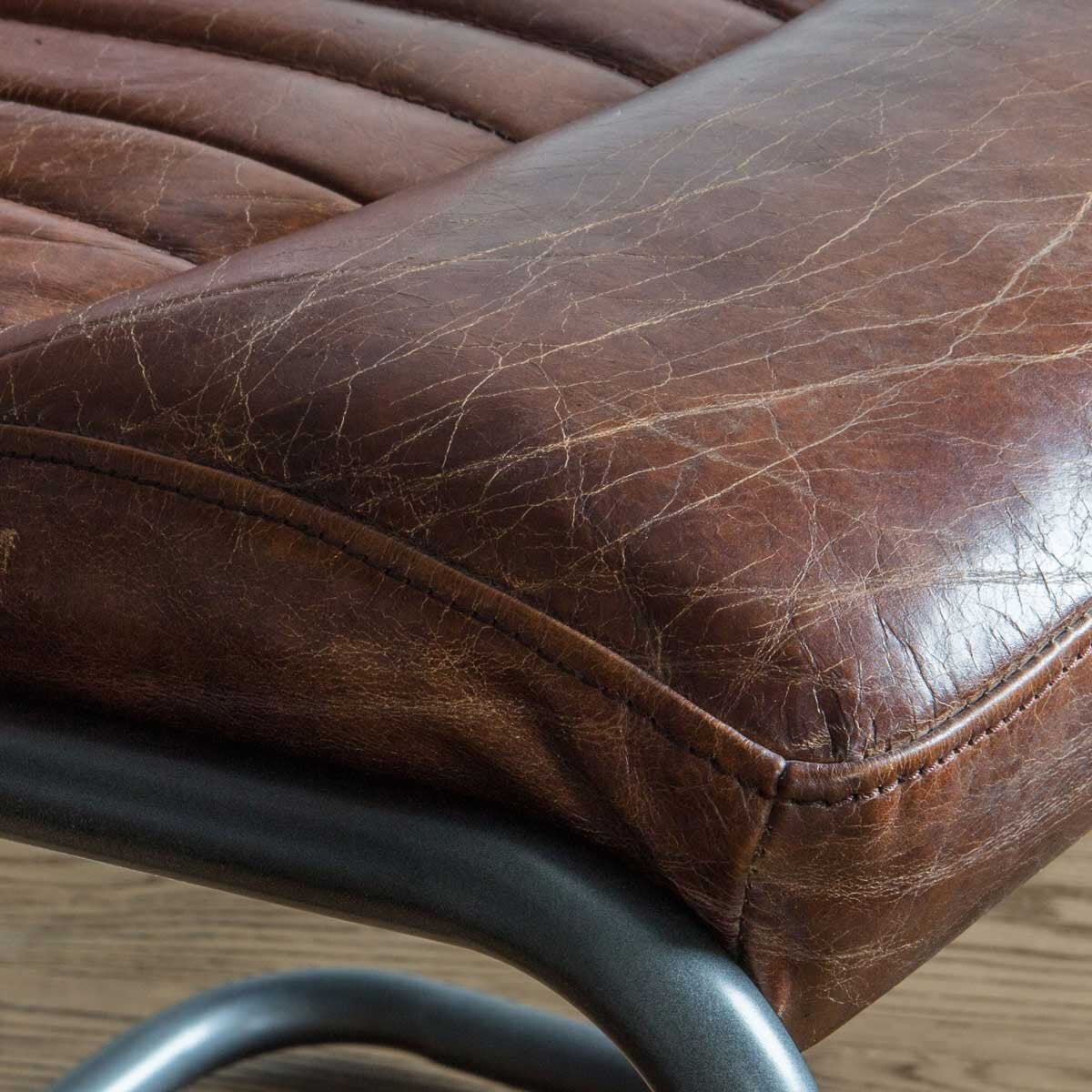 Capri Brown Leather Cantilever Dining Chair