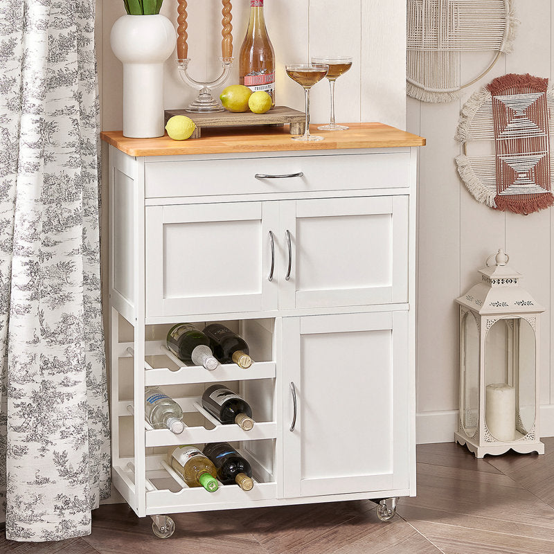 Rainder Wooden Kitchen Cart for Storage and Preparation
