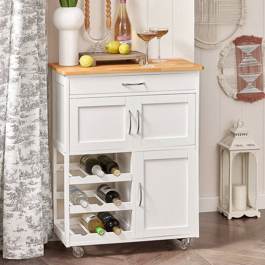 Rainder Wooden Kitchen Cart for Storage and Preparation