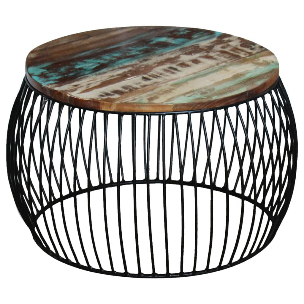 Coffee Table round Solid Reclaimed Wood 68X37 Cm