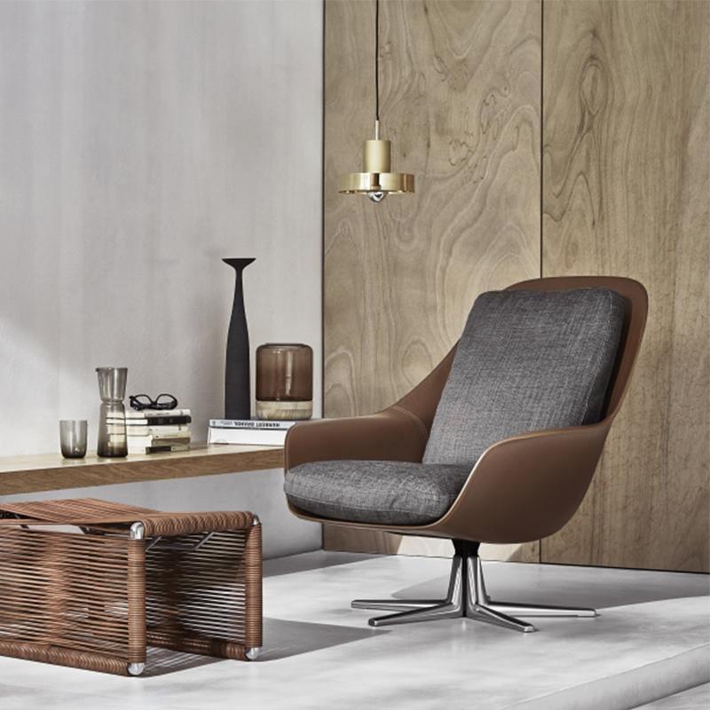 Herton Velvet Swivel Lounge Chair and Ottoman
