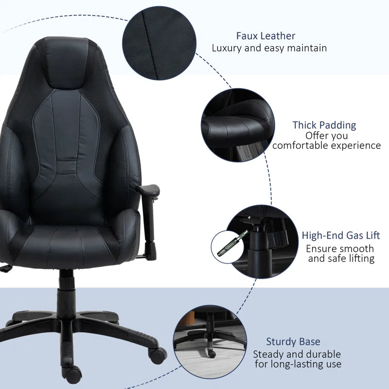 Lili Gaming Chair Faux Leather Padded Adjustable