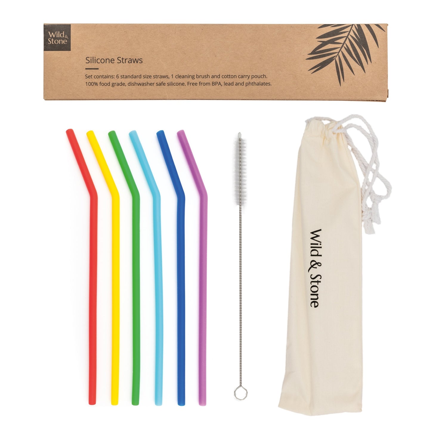 Eco Choice Reusable Silicone Drinking Straws - 6 Pack