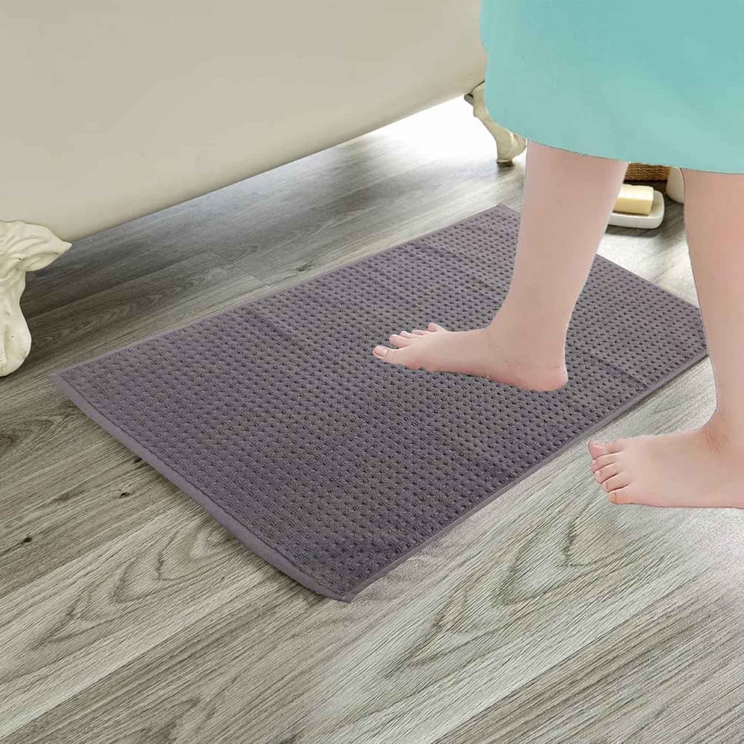 Bathmats Pack of 3 Luxe Ultra-Soft Deep Cotton Pile Eco-Friendly Absorbent Quick-Drying Premium Cotton Rug  by OLIVIA ROCCO