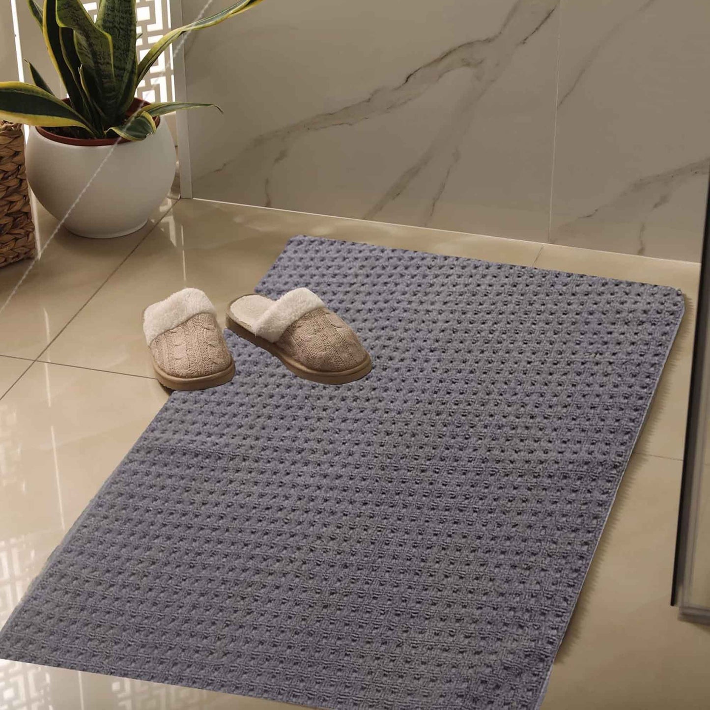 Bathmats Pack of 3 Luxe Ultra-Soft Deep Cotton Pile Eco-Friendly Absorbent Quick-Drying Premium Cotton Rug  by OLIVIA ROCCO