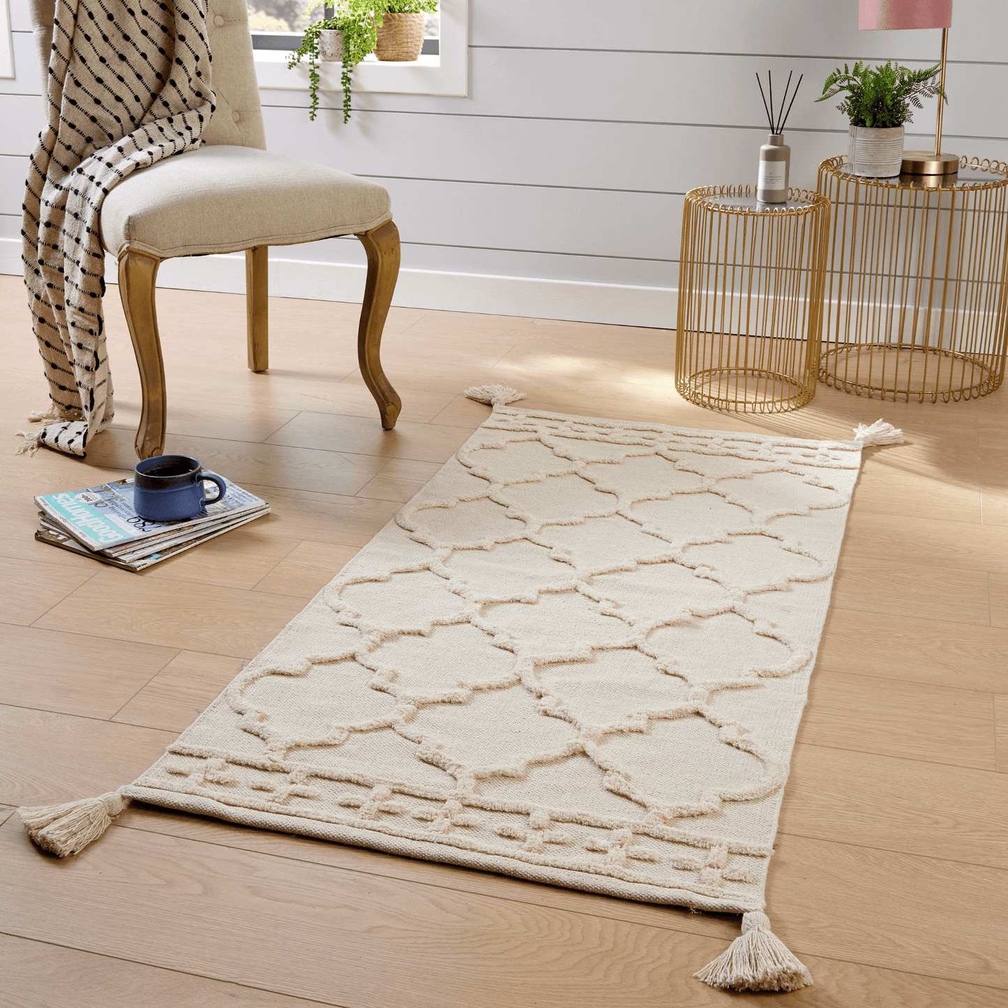 Marrakesh Hand Woven Cotton Rug | Eco-Friendly Durable Carpet  for Living Room Bedroom Kitchen and Entryway Luxury Tufted Home Decor in Multiple Sizes by OLIVIA ROCCO