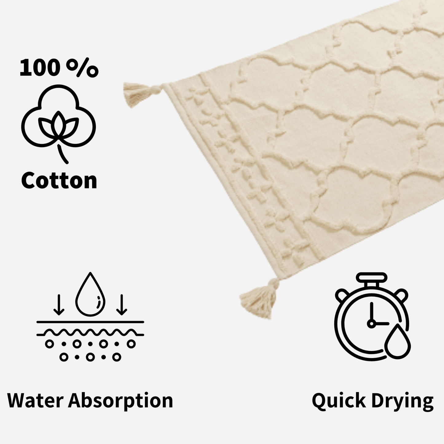 Marrakesh Hand Woven Cotton Rug | Eco-Friendly Durable Carpet  for Living Room Bedroom Kitchen and Entryway Luxury Tufted Home Decor in Multiple Sizes by OLIVIA ROCCO