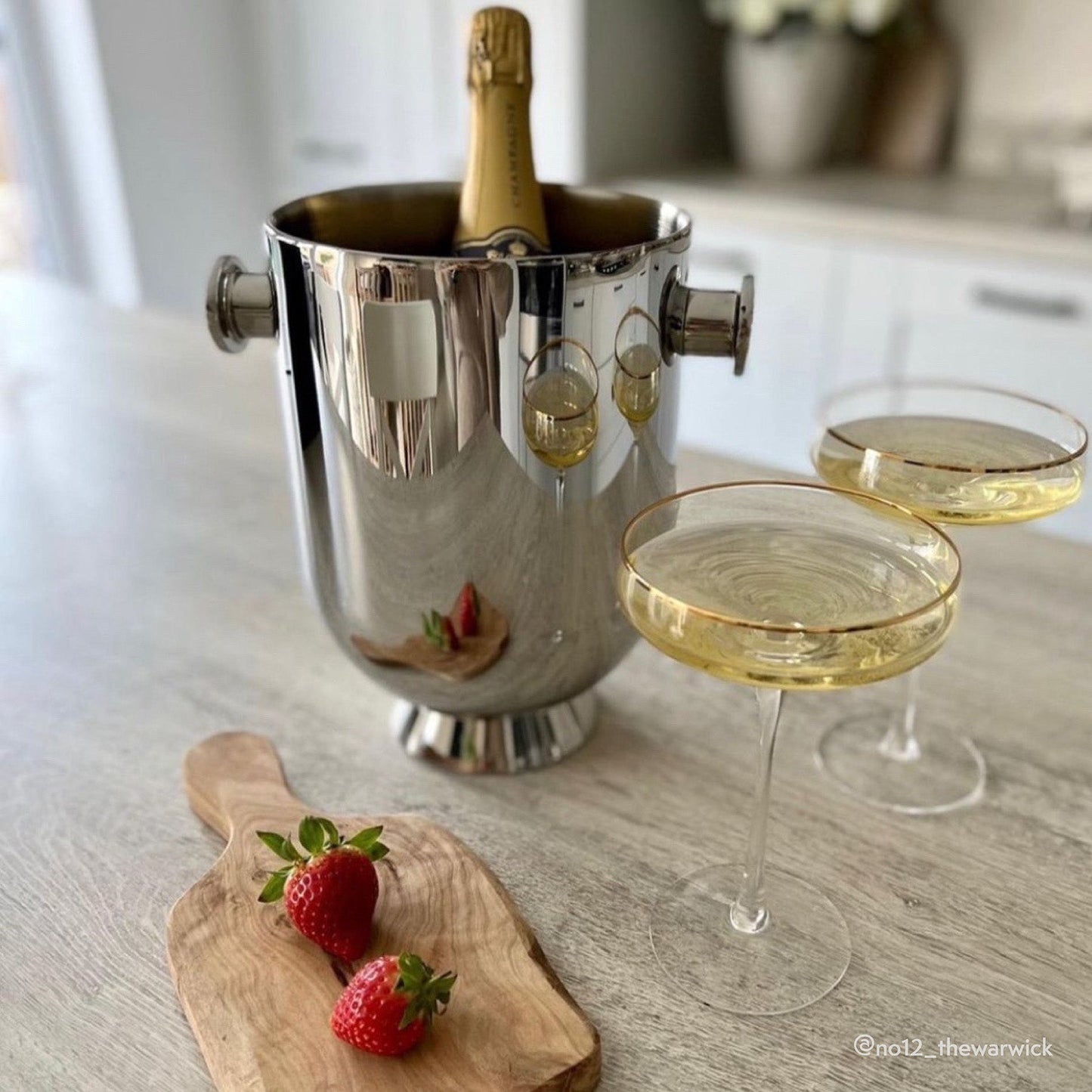 Trombone Champagne Bucket| Mirror Polished Stainless Steel