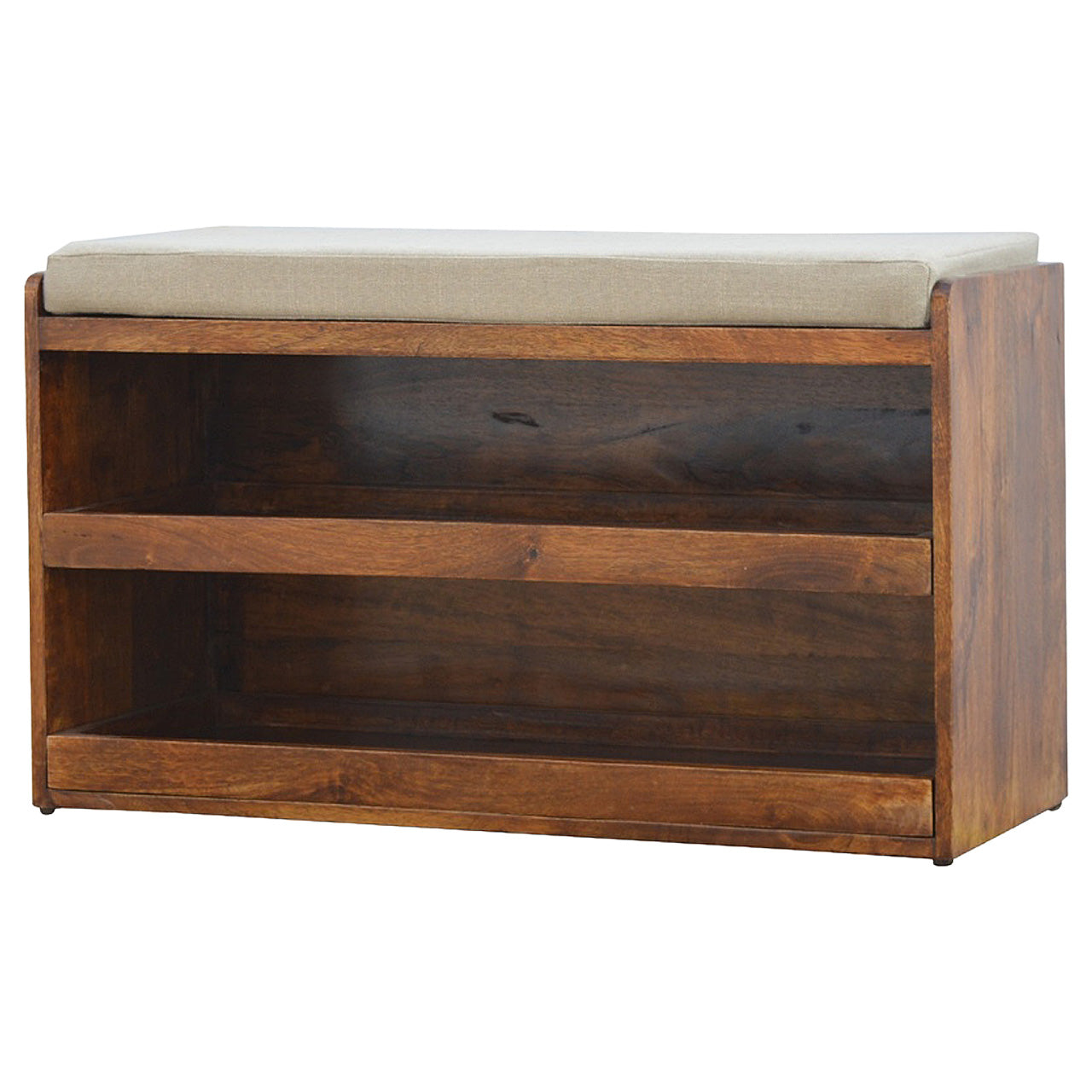 Mud Linen Pull out Shoe Storage Bench Cabinet