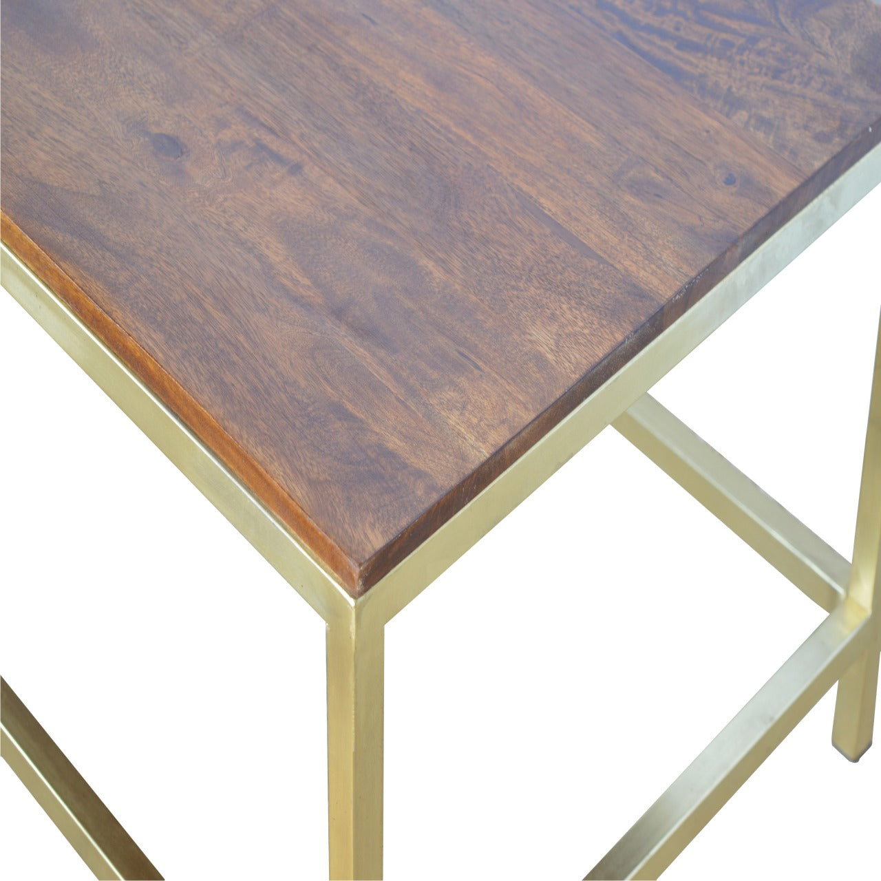 Rectangle Gold Coffee Table Industrial Design