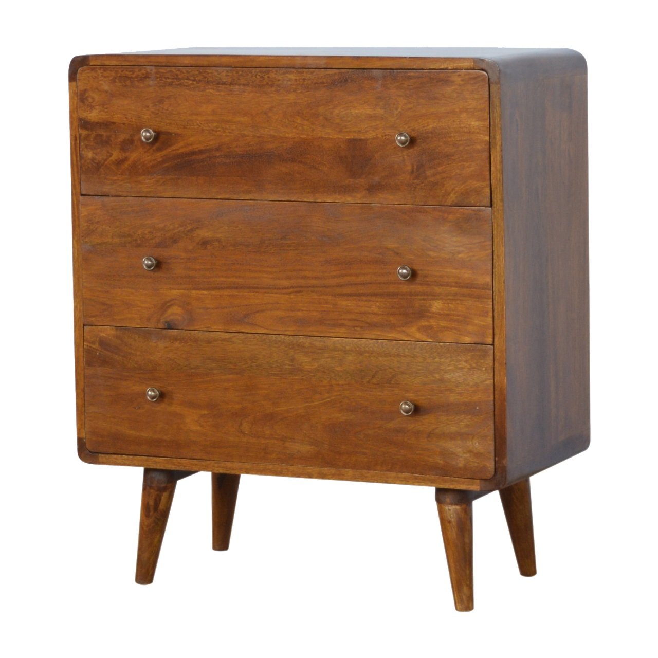 Curved Chest Chestnut Finish Sustinable Solid Wood ood Nordic Design