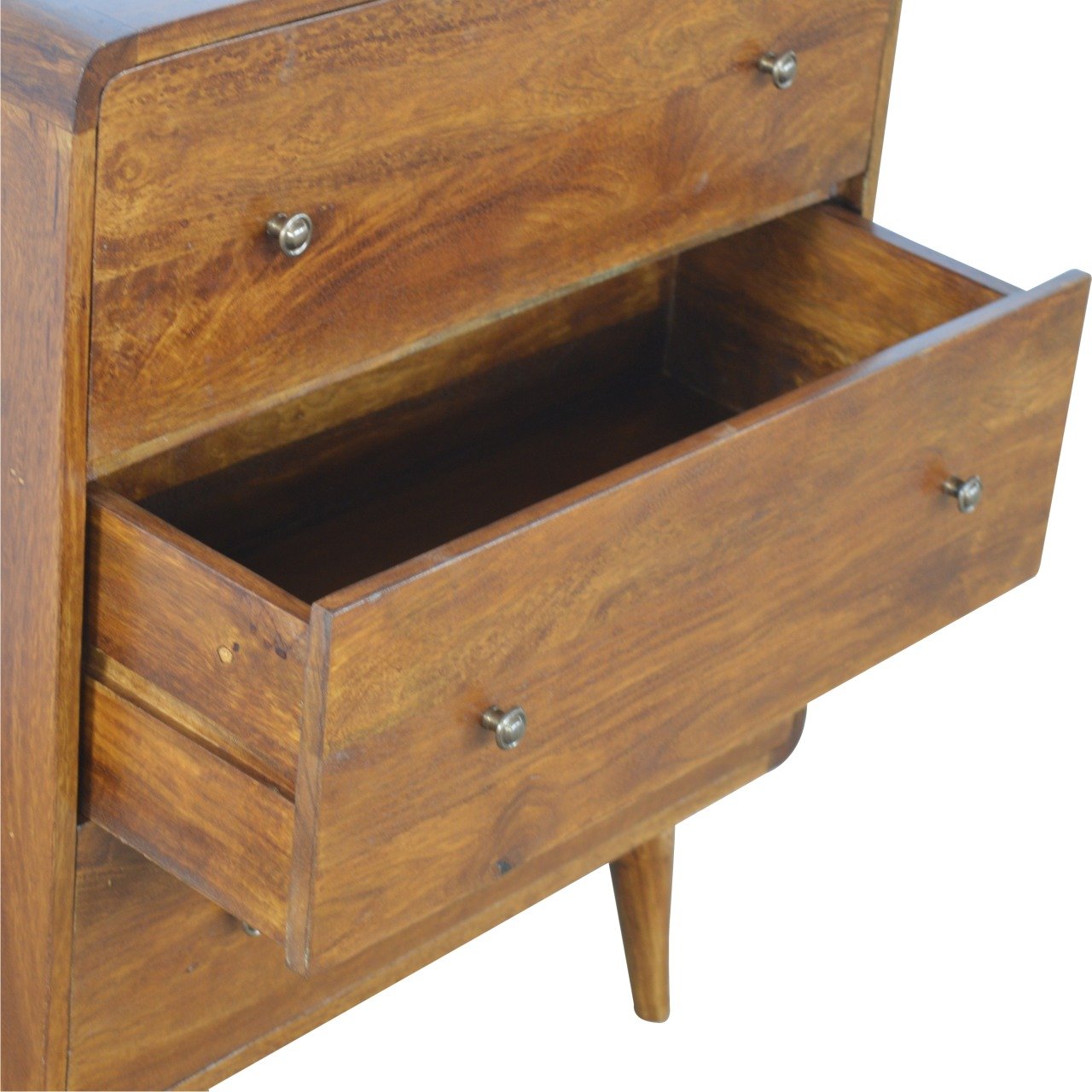 Curved Chest Chestnut Finish Sustinable Solid Wood ood Nordic Design