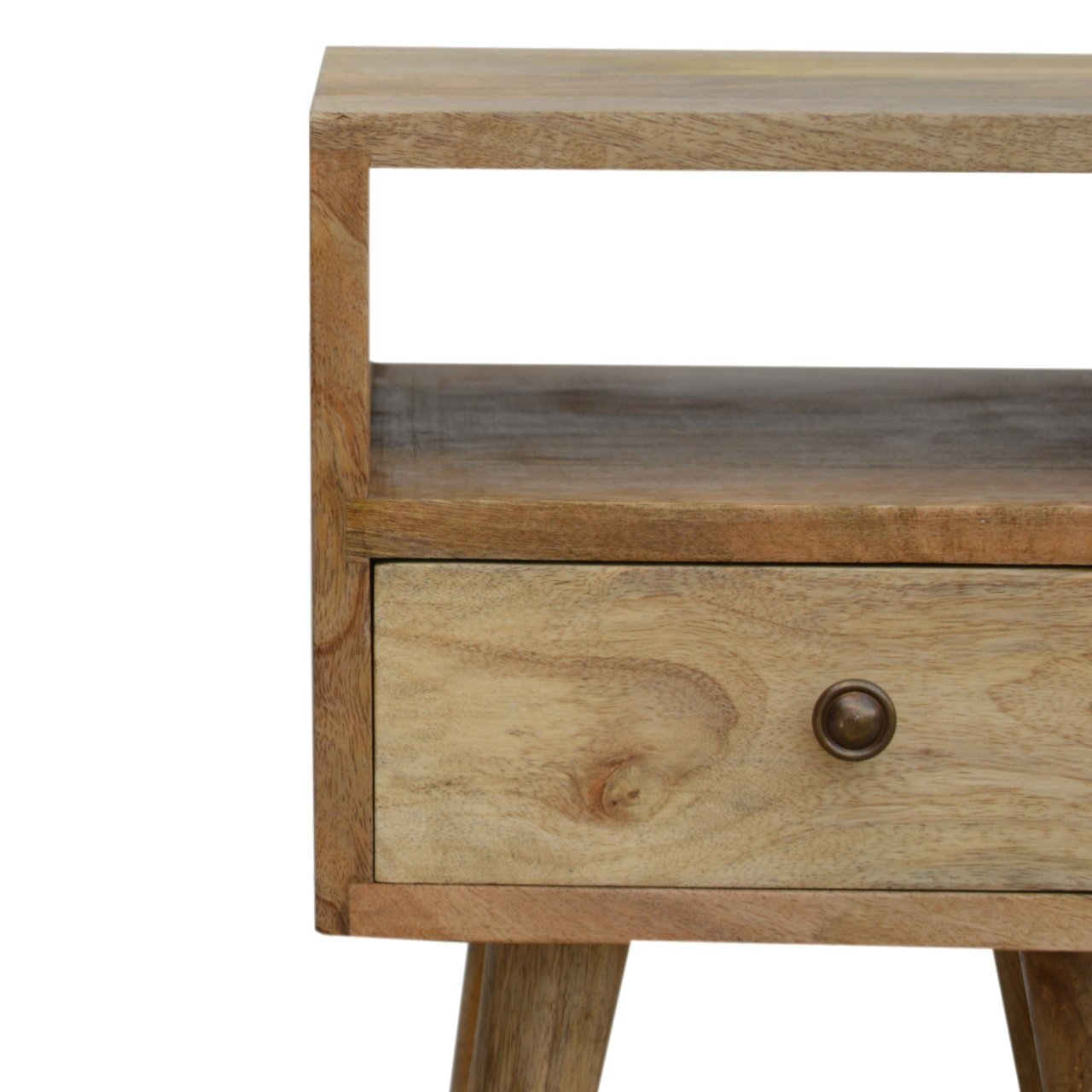 Minimalist Mini Bedside Cabinet Solid Wood Scandanavian Design Oak-ish Finish