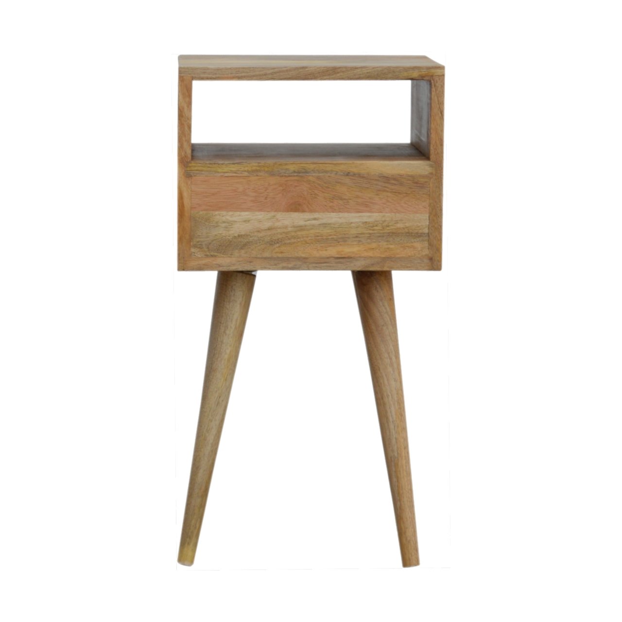 Minimalist Mini Bedside Cabinet Solid Wood Scandanavian Design Oak-ish Finish