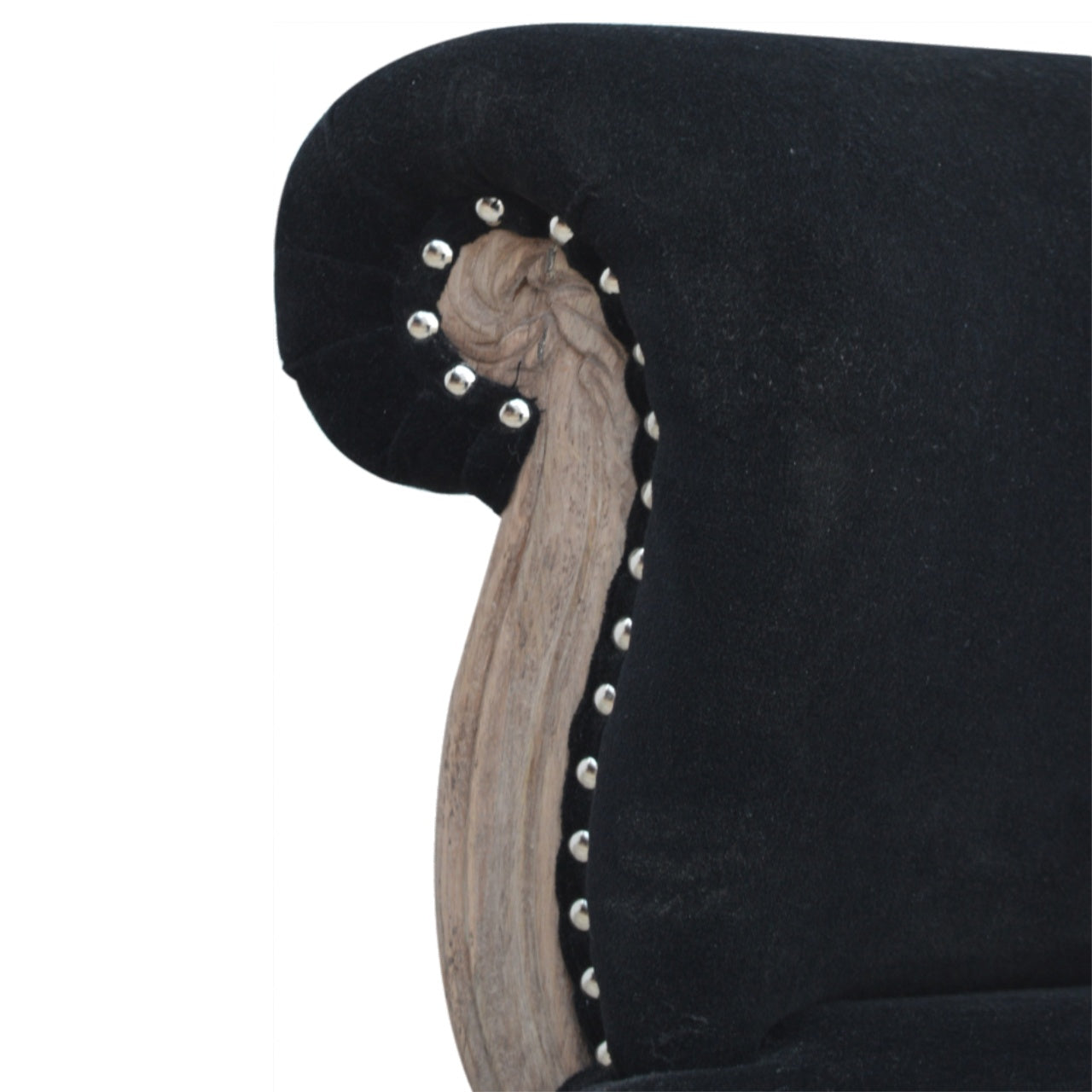 Chair | Black Velvet | Studded | Dining Kitchen Bedroom