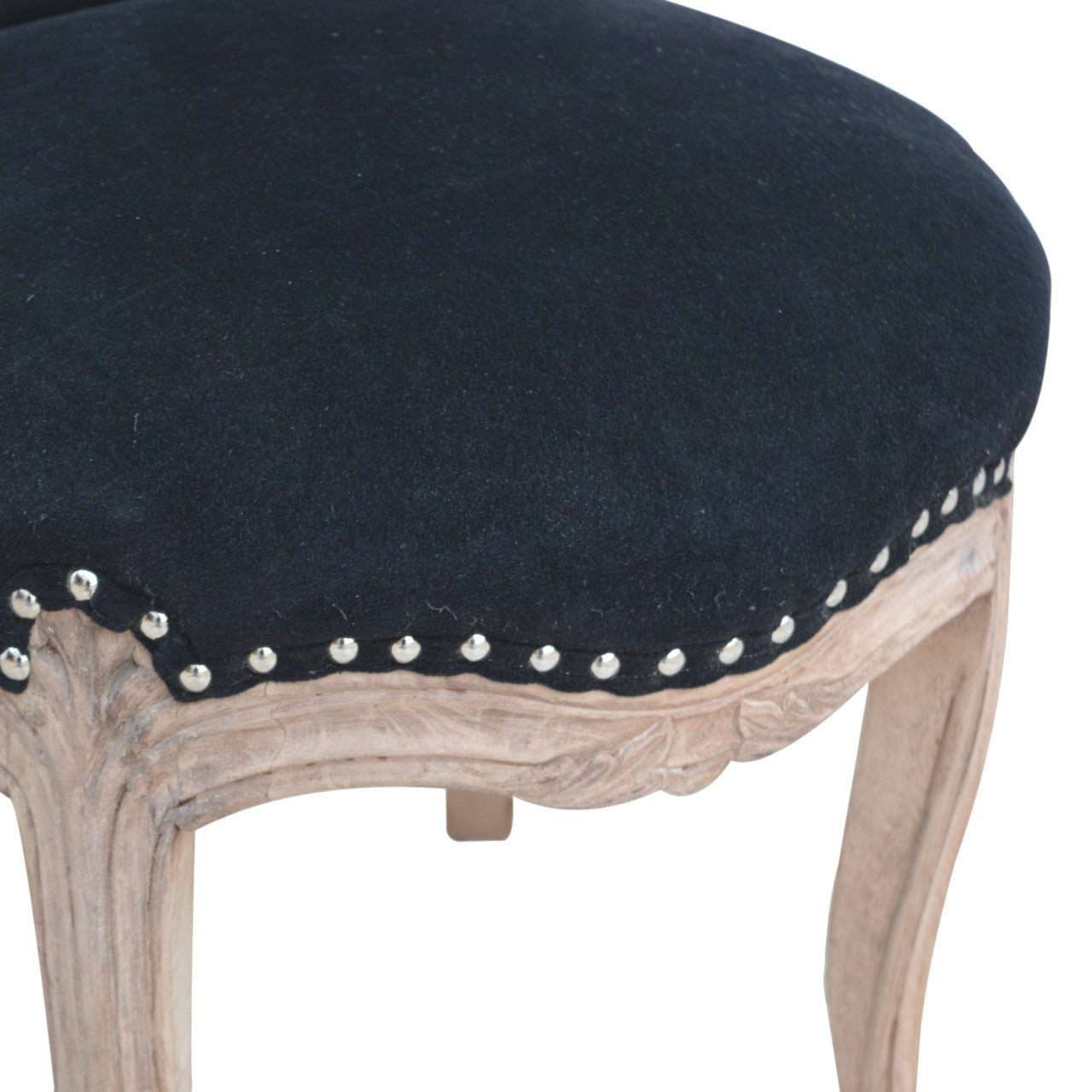 Chair | Black Velvet | Studded | Dining Kitchen Bedroom