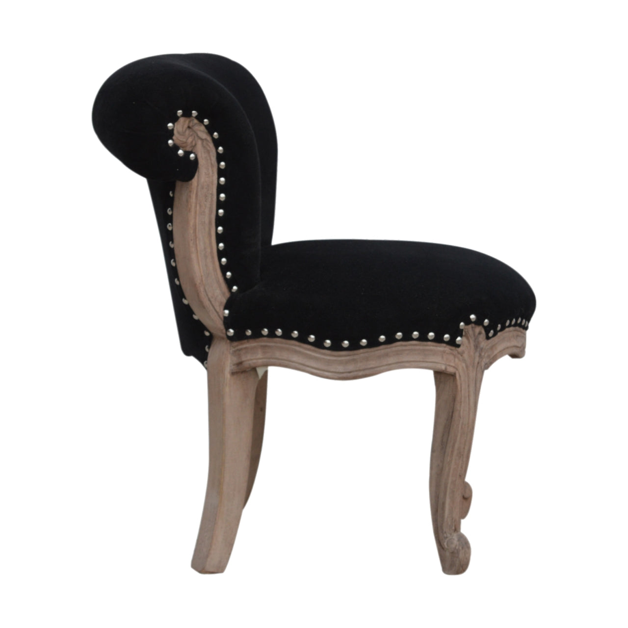 Chair | Black Velvet | Studded | Dining Kitchen Bedroom